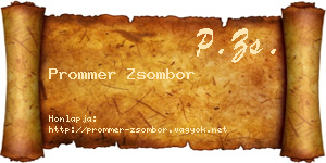 Prommer Zsombor névjegykártya